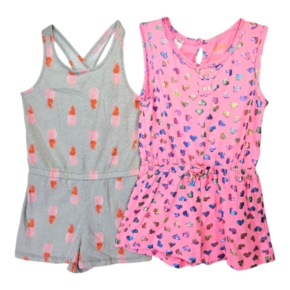 Old Navy Kids Pineapple Print Romper Set - Pink and Gray
